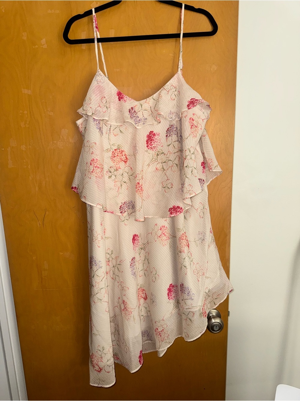 Floral Ruffle Spaghetti-Strap Dress - Pink